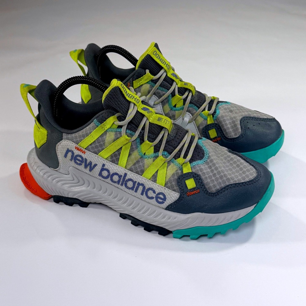 New Balance Shando Trail Running Shoes Womens 9.5 Grey Yellow Gorpcore Athletic